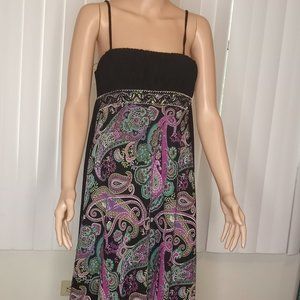 City Triangles Black/Purple/Aqua Paisley design Sundress (M)